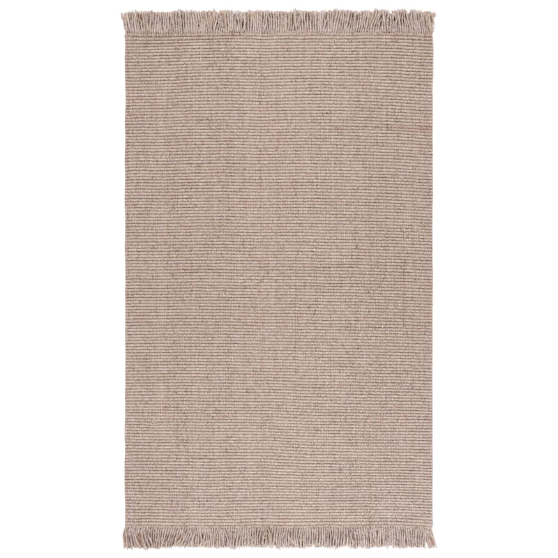 SAFAVIEH Flatweave Natural Wanja Fiber Farmhouse Wool & Jute Rug - 4' x 6' - Beige