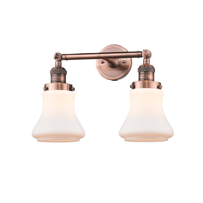 Innovations Lighting Bellmont 2 Light 17" Wide Bathroom Vanity Light - Antique Copper / Matte White