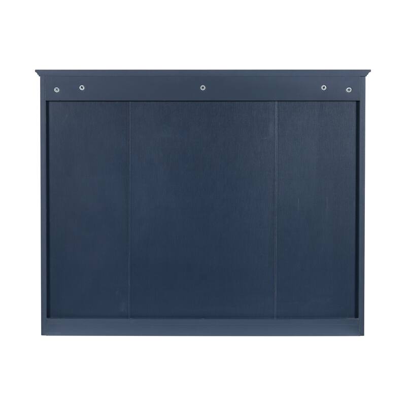 GDFStudio - Riggs Modern Wall-Mounted Bathroom Storage Cabinet with Mirror and Open Shelves (Not Include Bathroom Vanity)