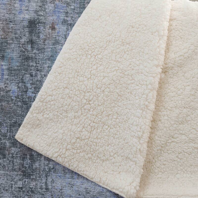 Premium Machine Washable Modern Abstract Sherpa Throw Blanket