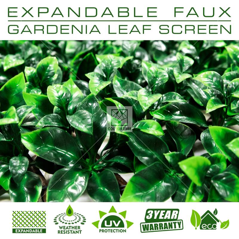 ColourTreeUSA 39" x 79" Expandable Artificial Gardenia Leaves Trellis Privacy Fencing Screen