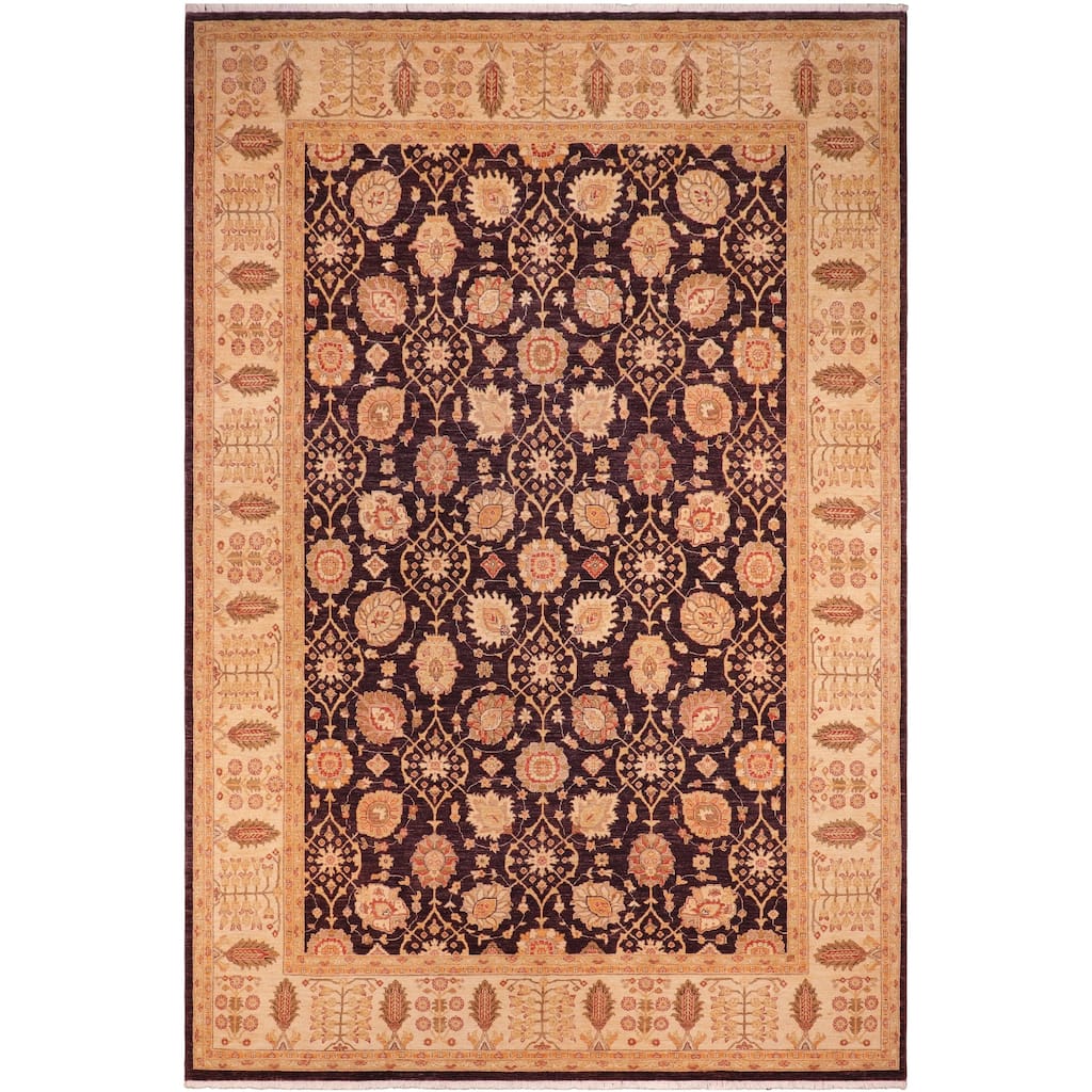 Classic Ziegler Tina Aubergine/Beige Wool Rug - 8'11'' x 12'0''
