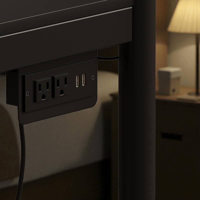 Full Over Twin Metal Bunk Bed with Desk, RGB LED Lights, Charging Station, Storage Shelves and Bags, Heavy Duty Loft Bed