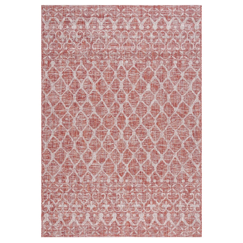SAFAVIEH Courtyard Jancee Transitional Rug - 6'7" x 9'6" - Rust/Grey