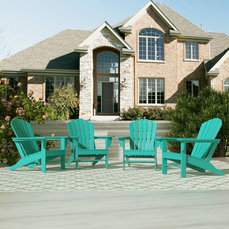 POLYTRENDS Altura Outdoor Eco-Friendly All Weather Poly Adirondack Chair (Set of 4) - Turquoise