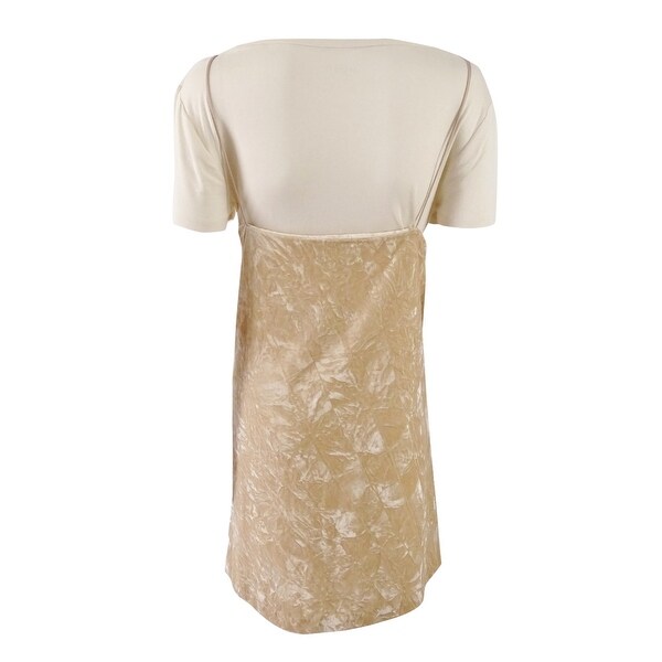 beige velvet dress