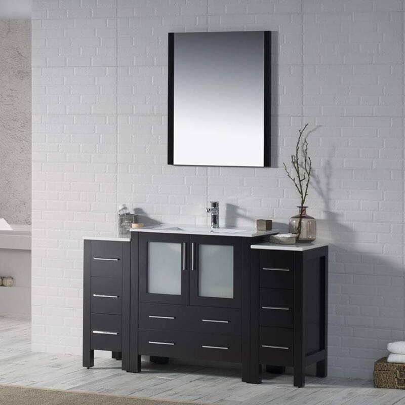 Blossom 54" Solid Wood Bathroom Vanity with Ceramic Sink & Storage