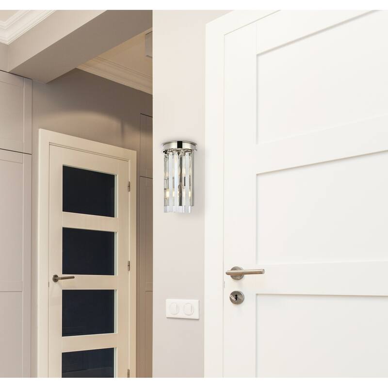 Royce Edge 2 light Polished nickel Wall Sconce