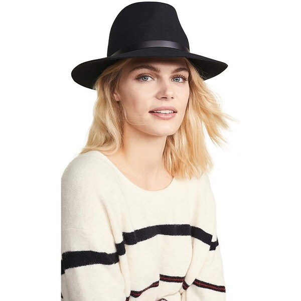 rag and bone Womens Floppy Brim Fedora, Black, Size Medium. Opens flyout.