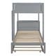 preview thumbnail 52 of 106, Roomfitters Twin/Full Bunk Bed with Twin Trundle, Built-in Storage, Desk, Sturdy Wooden Frame, Functional and Space-Saving