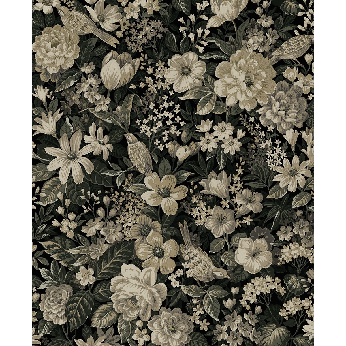 NextWall Vintage Bird Garden Peel and Stick Wallpaper