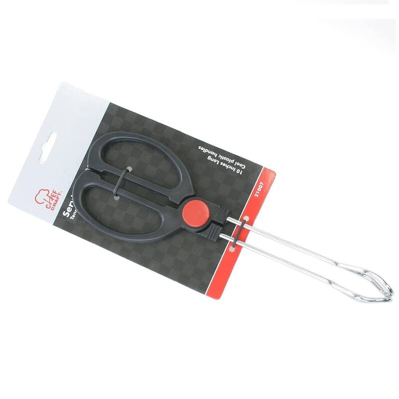 Chef Craft 10" Long Buffet Serving Tongs with Cool-Touch Plastic Handles