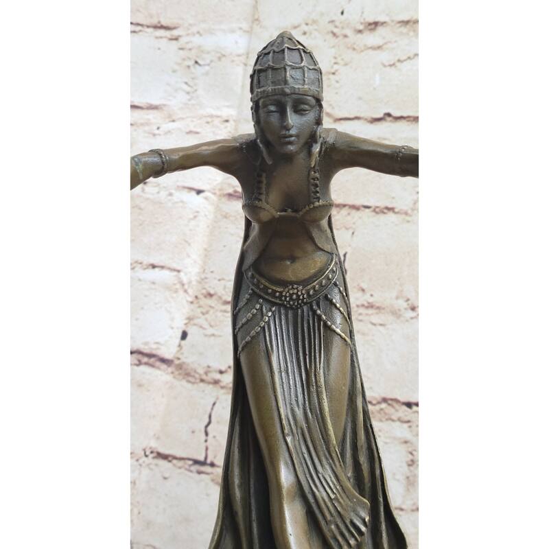 Vintage Signed Bronze Art Nouveau Deco Chiparus Statue Figurine Sculpture Gift