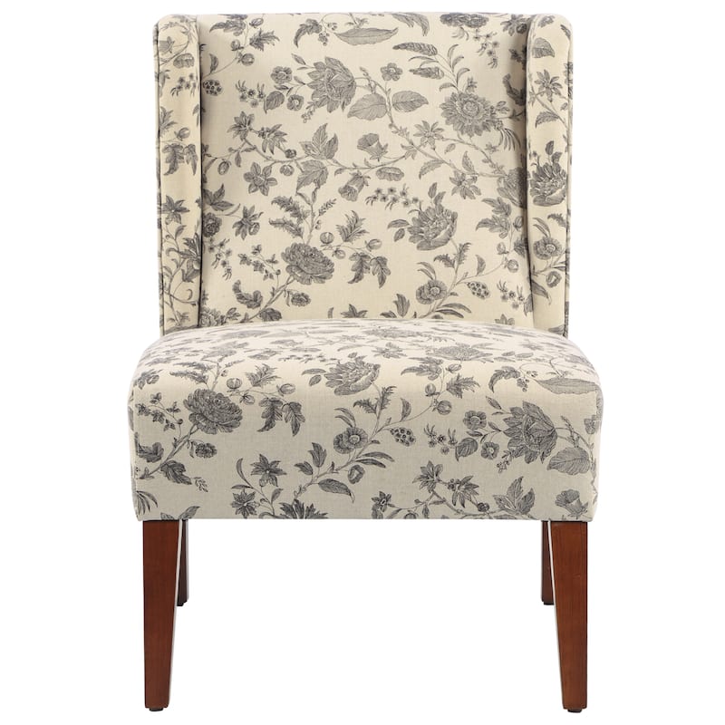 HOMCOM Upholstered Armless Accent Chair, Leisure Side Chair with Wingback