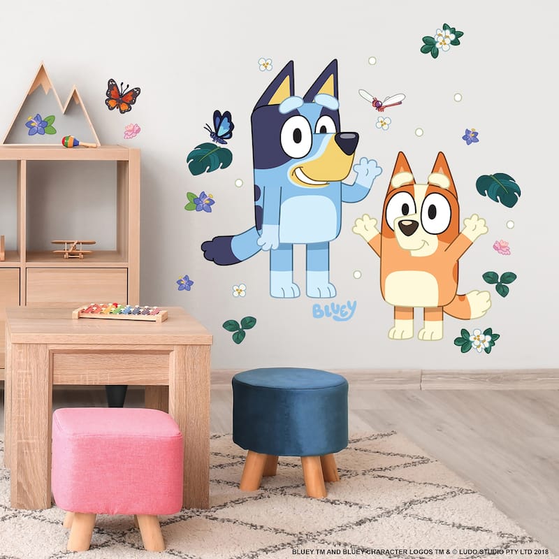 RoomMates Bluey and Bingo Character Blue Wall Decals