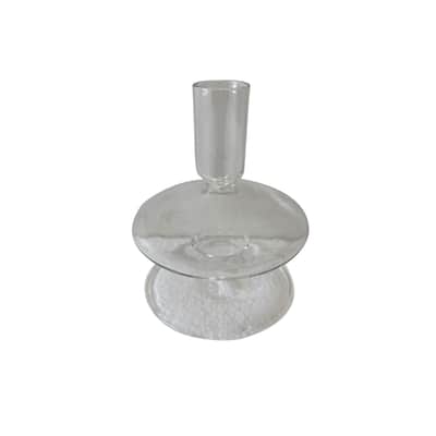 Abstract Base Glass Candle Holder - 4.5"