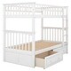 preview thumbnail 8 of 8, White Wood Twin over Twin Convertible Beds Bunk Bed with 2 Drawers and Ladder