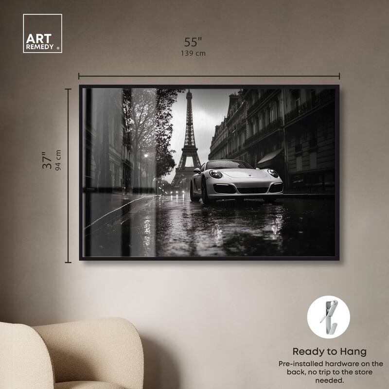 Driving in the Rain Paris Shadowbox by Art Remedy