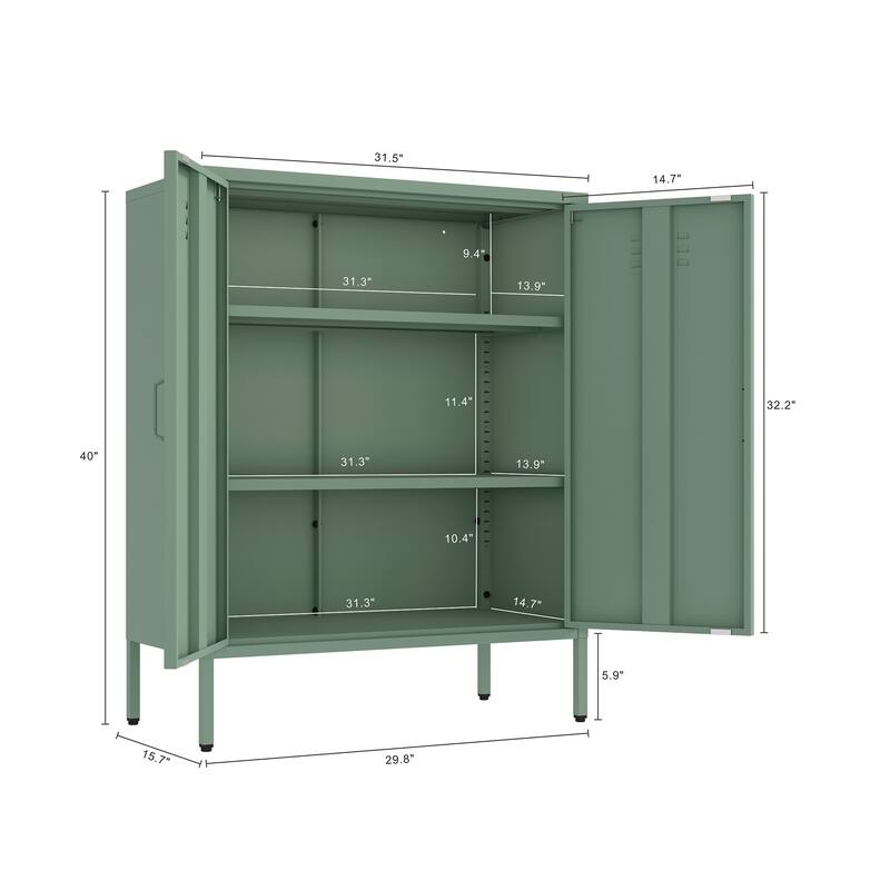 Manhattan Comfort Naomi 2-Piece Metal Storage Cabinets