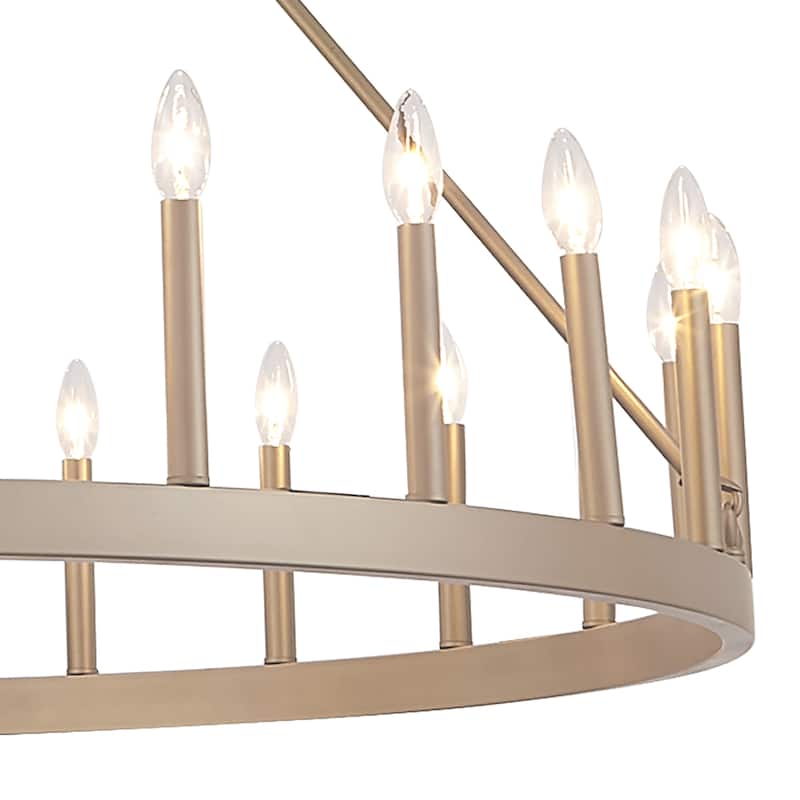 Acroma 24-light 47In Modern Farmhouse Large Wagon Wheel Chandelier