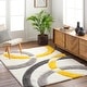 preview thumbnail 7 of 10, Livabliss Bologna Transitional Geometric Plush Area Rug 5' 3" x 7' - Yellow/Grey