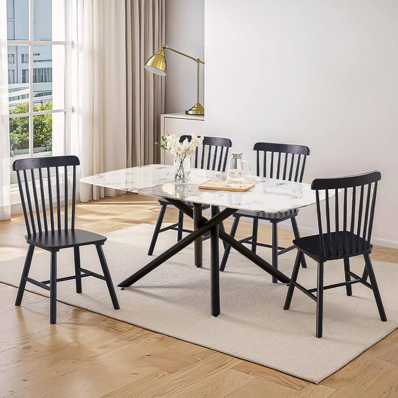 4 Pieces Of Dining Chair, Rubber Wood Material, Dining Chair, Solid Wood Chair, Solid Wood Dining Table Chair