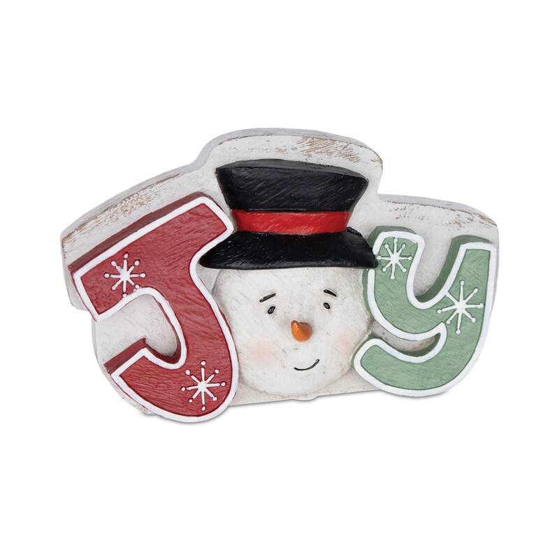 "Snow", "Noel" "Joy" Christmas Tabletop Signs 7" Multi-Color Set of 3