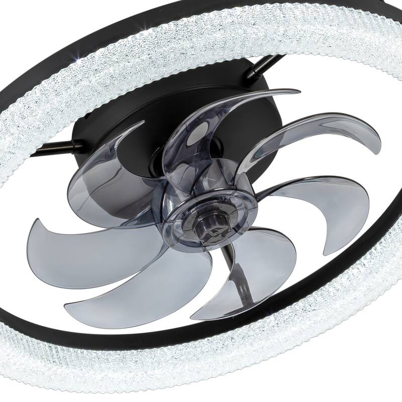 20 in. Black Integrated LED Color Changing Flush Mount With Frosted Acrylic Shade and Remote