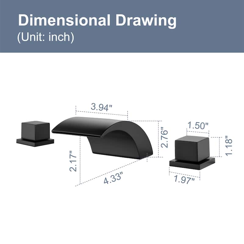 Topcraft 3 Colors 2-Handle Widespread Bathroom Sink Faucet
