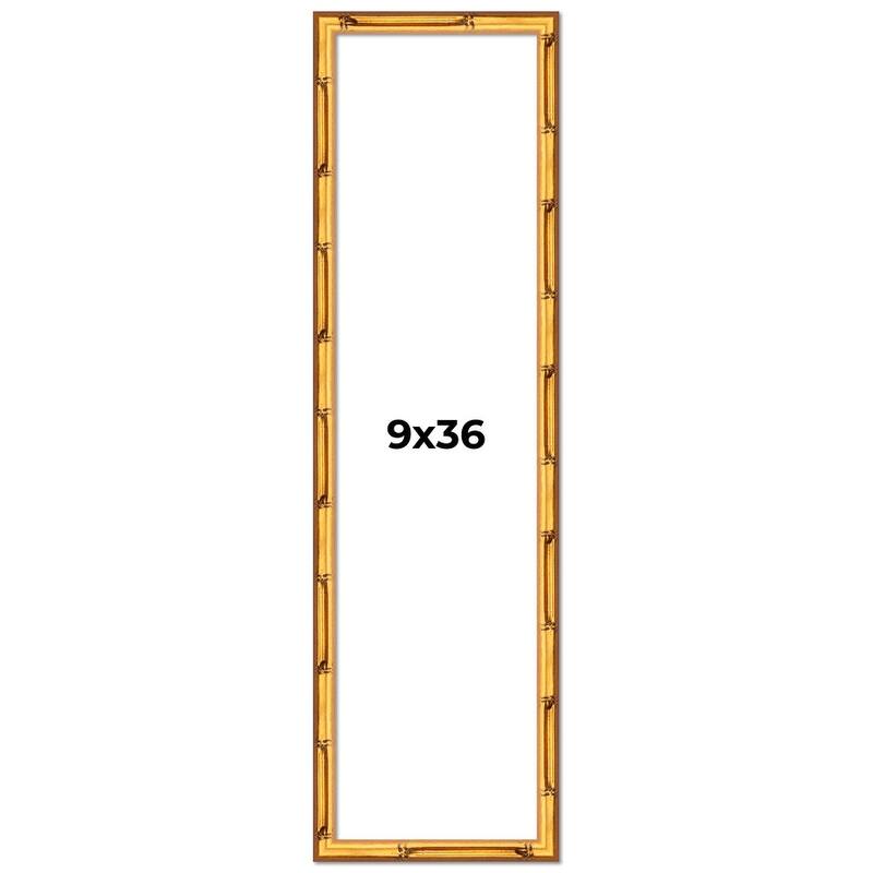 9x36 Frame Gold Bamboo Picture Frame Modern Photo Frame Includes UV Acrylic Shatter Guard Front Acid Free Foam Backing Board