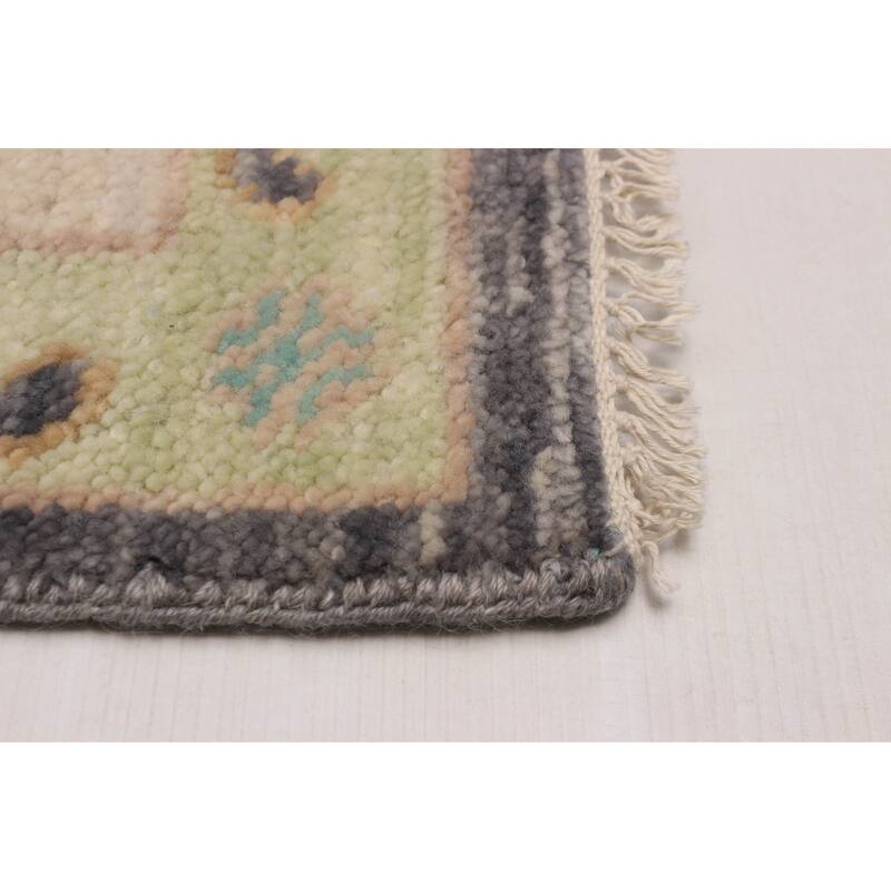 ECARPETGALLERY Hand-knotted Modern Oushak Dark Grey Wool Rug - 9' 2" x 12'