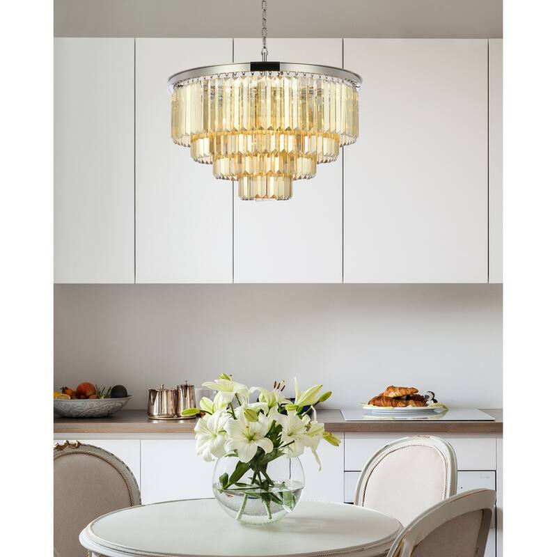 Royce Edge 17-Light Polished Nickel Chandelier