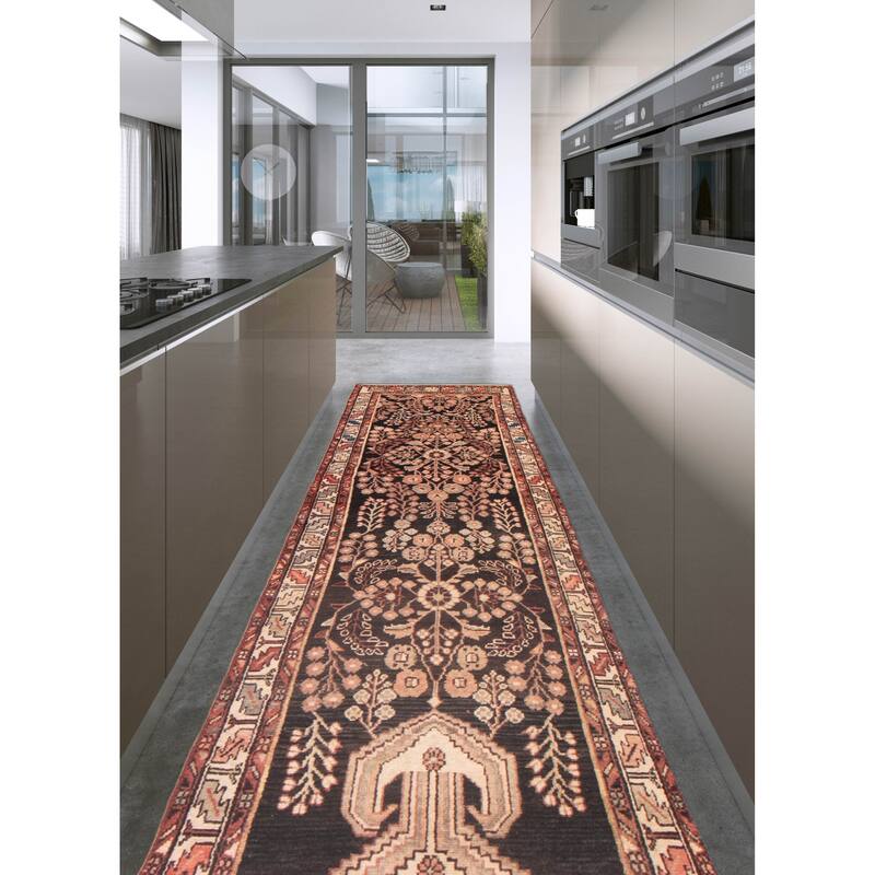 ECARPETGALLERY Hand-knotted Andelz Black Wool Rug - 2'11 x 17'7