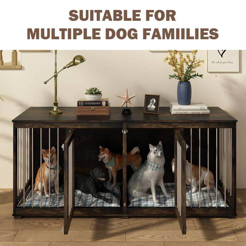 Multi-functional Pet Crate with Secure Locks - Versatile Color Console