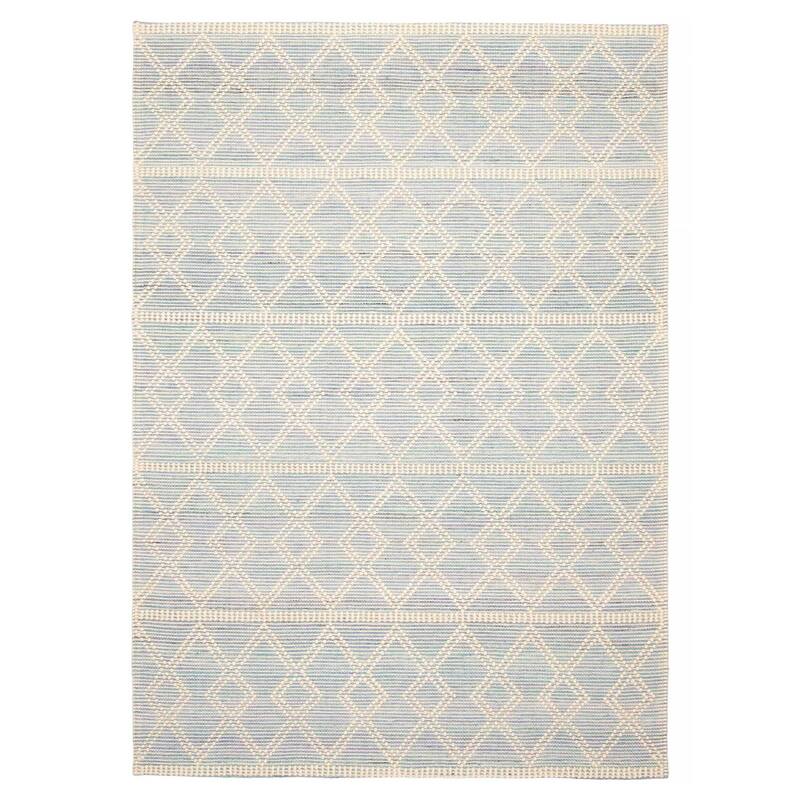 ECARPETGALLERY Braid weave Sienna Blue Wool Rug - 5'3 x 7'5 - Light Blue - 5'3 x 7'5