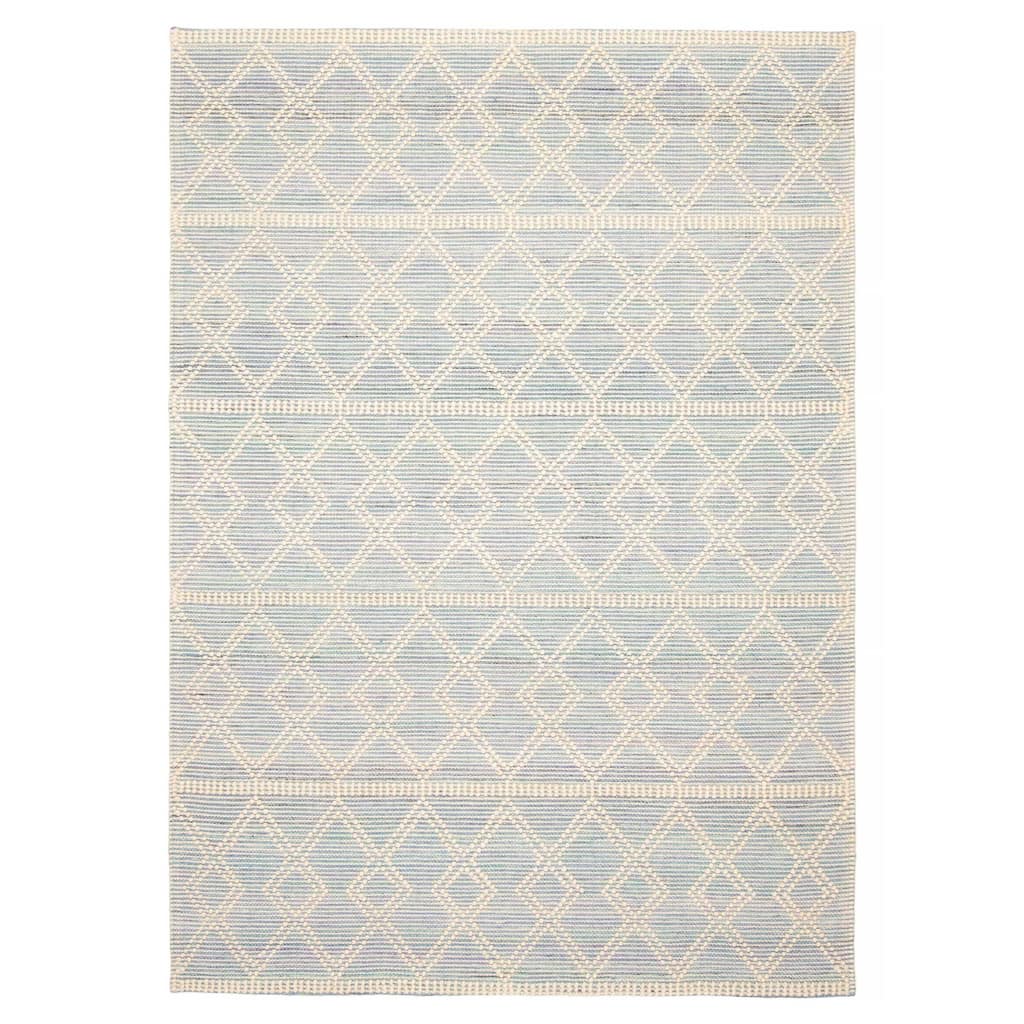 ECARPETGALLERY Braid weave Sienna Blue Wool Rug - 5'3 x 7'5