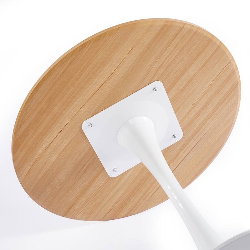 31.5" Mid-century Dining Table for 2-4 people With Round MDF Table Top, Pedestal Dining Table, Coffee Table