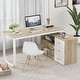 preview thumbnail 14 of 62, L-shaped executive desk With 3 Drawers for Home and Office