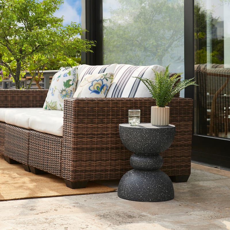 Glitzhome 17"H Multi-functional MGO Garden Stool Outdoor Table