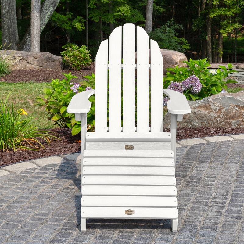 HIGHWOOOD Essential Adirondack Chair with Folding Ottoman
