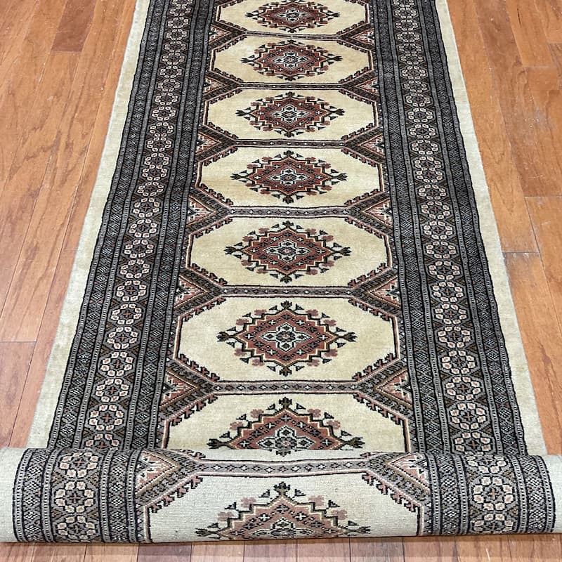 HERAT ORIENTAL Handmade One-of-a-Kind Bokhara Wool Runner - 2'8 x 13'2