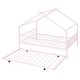 preview thumbnail 9 of 13, Metal Full Size House Bed with Twin Size Trundle