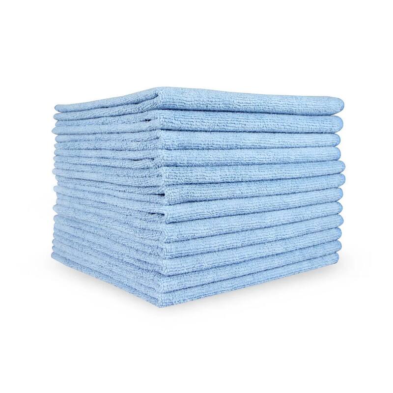 Arkwright Microfiber 12-Piece Cleaning Cloths - 16x16 - Blue