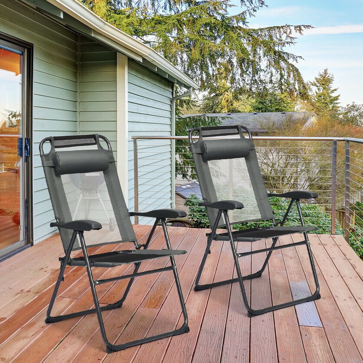 Westfield zero gravity folding sales camping lounger with side table