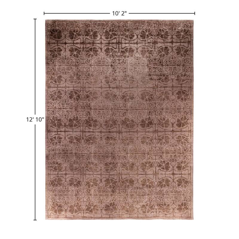 Overdyed One-of-a-Kind Hand-Knotted Area Rug - Brown - 10' 2" x 12' 10"