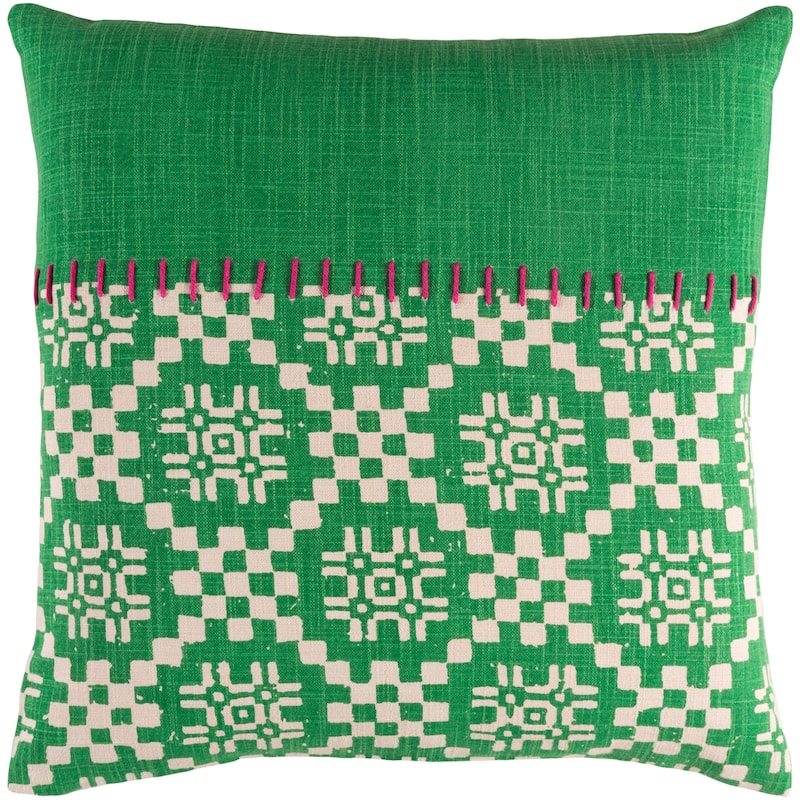 Decorative Turner Green 22-inch Throw Pillow Cover