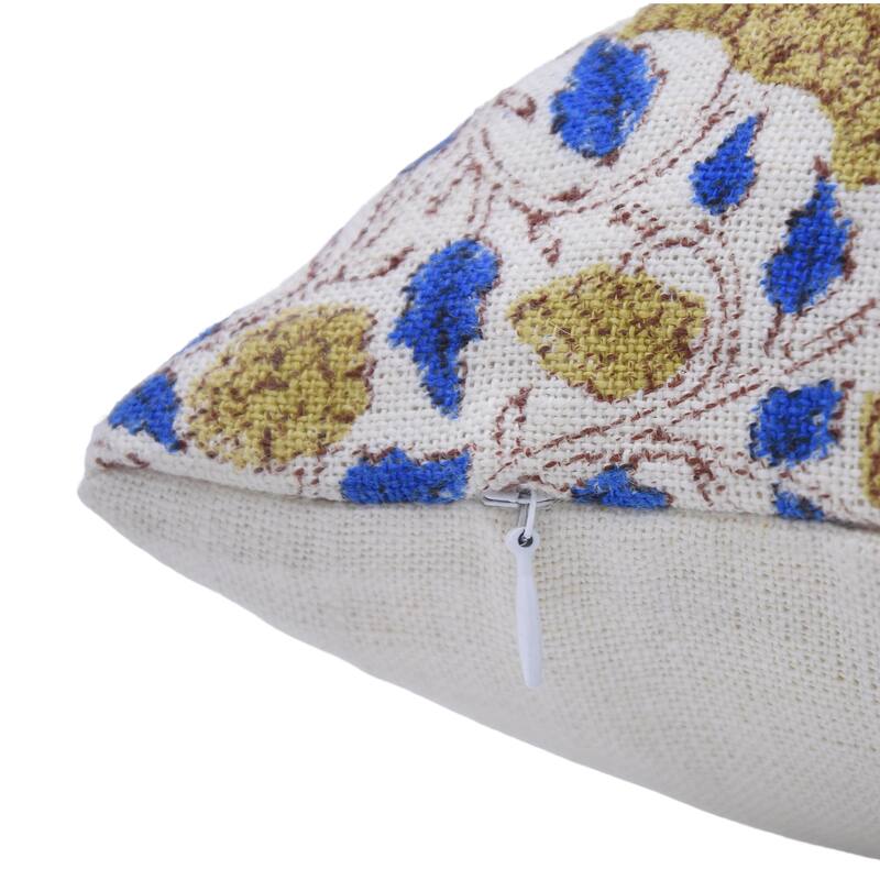 Linen Bohemian Block print pillow Cover- Karwa Chauth