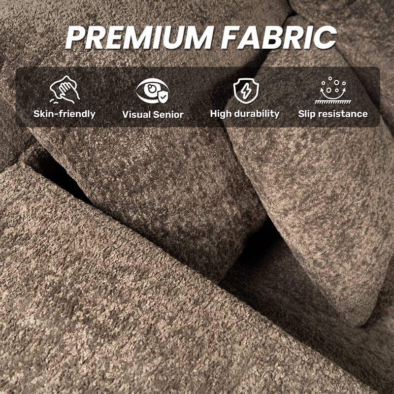 Modular Sectional Sofa with L-Shape Chaise Lounge, Corduroy Upholstered Boneless Cloud Couch, Full-Compressed Corner Sofa