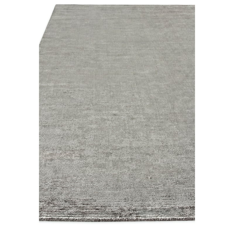 EXQUISITE RUGS Duo Hand-loomed Wool/Bamboo Silk Dark Grey/Silver Area Rug.