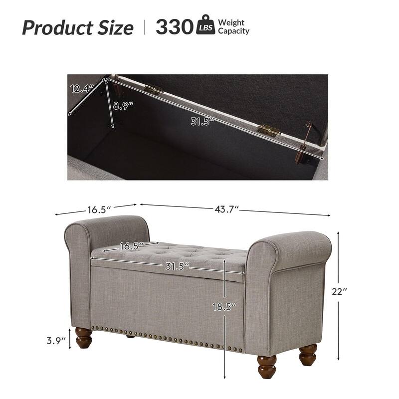 Silvia Upholstered Bench with Storage Space